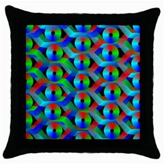 Bee Hive Color Disks Throw Pillow Case (black) by Amaryn4rt