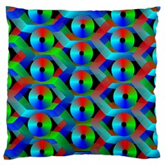 Bee Hive Color Disks Large Cushion Case (two Sides) by Amaryn4rt