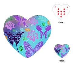 Butterfly Vector Background Playing Cards (heart)  by Amaryn4rt