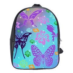 Butterfly Vector Background School Bags(large)  by Amaryn4rt