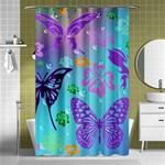 Butterfly Vector Background Shower Curtain 48  x 72  (Small)  Curtain(48  X 72 ) - 42.18 x64.8  Curtain(48  X 72 )