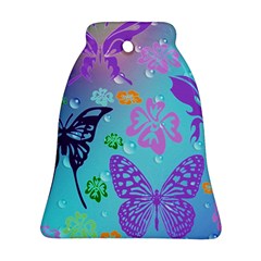 Butterfly Vector Background Bell Ornament (two Sides)