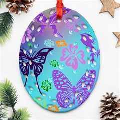 Butterfly Vector Background Ornament (oval Filigree)