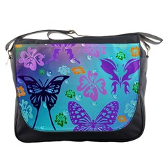 Butterfly Vector Background Messenger Bags by Amaryn4rt