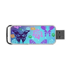 Butterfly Vector Background Portable Usb Flash (one Side) by Amaryn4rt