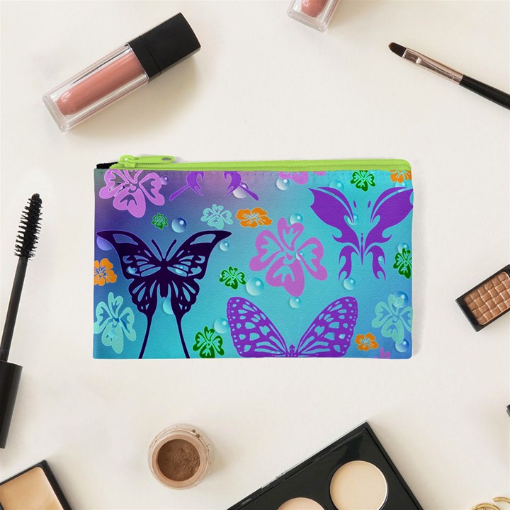 Butterfly Vector Background Cosmetic Bag (XS)