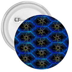 Blue Bee Hive Pattern 3  Buttons by Amaryn4rt