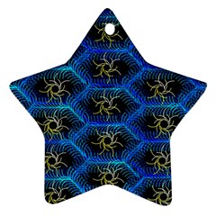 Blue Bee Hive Pattern Ornament (star) by Amaryn4rt