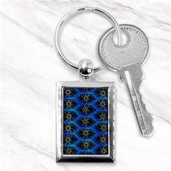 Blue Bee Hive Pattern Key Chains (rectangle)  by Amaryn4rt