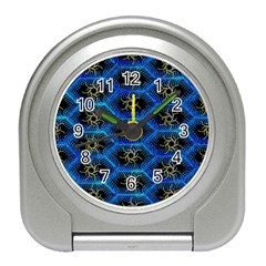 Blue Bee Hive Pattern Travel Alarm Clocks by Amaryn4rt