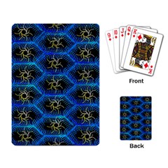 Blue Bee Hive Pattern Playing Card by Amaryn4rt