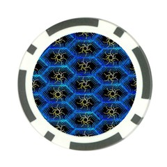 Blue Bee Hive Pattern Poker Chip Card Guard (10 Pack)