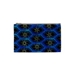 Blue Bee Hive Pattern Cosmetic Bag (small)  by Amaryn4rt