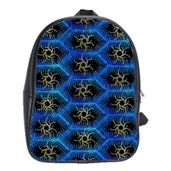 Blue Bee Hive Pattern School Bags(large)  by Amaryn4rt