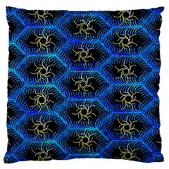 Blue Bee Hive Pattern Large Cushion Case (one Side) by Amaryn4rt