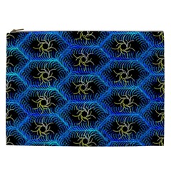 Blue Bee Hive Pattern Cosmetic Bag (xxl)  by Amaryn4rt