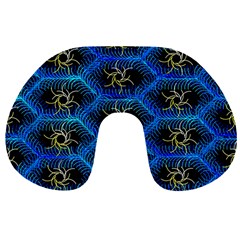 Blue Bee Hive Pattern Travel Neck Pillows by Amaryn4rt