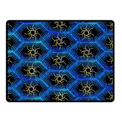 Blue Bee Hive Pattern Double Sided Fleece Blanket (small)  by Amaryn4rt