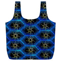 Blue Bee Hive Pattern Full Print Recycle Bags (l)  by Amaryn4rt