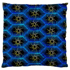 Blue Bee Hive Pattern Standard Flano Cushion Case (one Side)