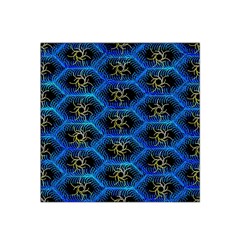 Blue Bee Hive Pattern Satin Bandana Scarf