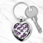 Many Cats Silhouettes Texture Key Chains (Heart)  Front