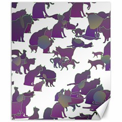 Many Cats Silhouettes Texture Canvas 8  X 10  by Amaryn4rt