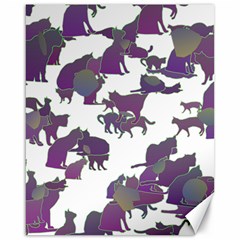 Many Cats Silhouettes Texture Canvas 16  X 20   by Amaryn4rt