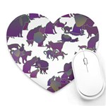 Many Cats Silhouettes Texture Heart Mousepads Front