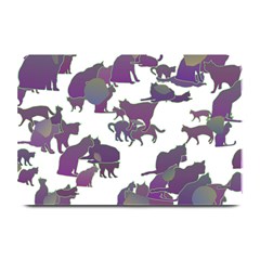 Many Cats Silhouettes Texture Plate Mats by Amaryn4rt