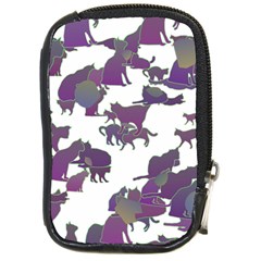 Many Cats Silhouettes Texture Compact Camera Cases