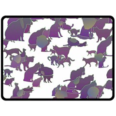 Many Cats Silhouettes Texture Fleece Blanket (large) 