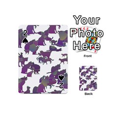 Many Cats Silhouettes Texture Playing Cards 54 (mini) 