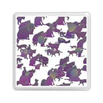 Many Cats Silhouettes Texture Memory Card Reader (Square)  Front