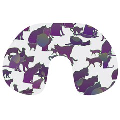 Many Cats Silhouettes Texture Travel Neck Pillows by Amaryn4rt