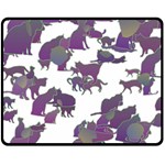 Many Cats Silhouettes Texture Double Sided Fleece Blanket (Medium)  58.8 x47.4  Blanket Front