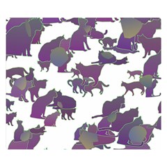 Many Cats Silhouettes Texture Double Sided Flano Blanket (small)  by Amaryn4rt