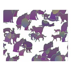 Many Cats Silhouettes Texture Double Sided Flano Blanket (large)  by Amaryn4rt