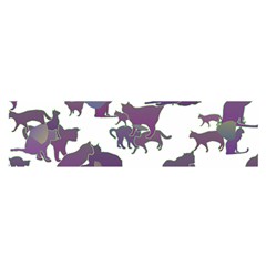 Many Cats Silhouettes Texture Satin Scarf (oblong) by Amaryn4rt