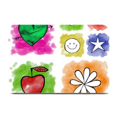 A Set Of Watercolour Icons Plate Mats by Amaryn4rt