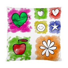 A Set Of Watercolour Icons Standard Cushion Case (two Sides) by Amaryn4rt