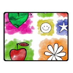 A Set Of Watercolour Icons Fleece Blanket (small)