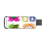 A Set Of Watercolour Icons Portable USB Flash (One Side) Front