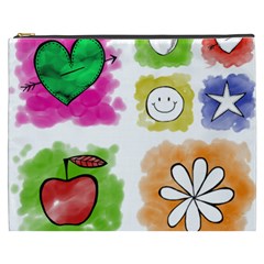 A Set Of Watercolour Icons Cosmetic Bag (xxxl)  by Amaryn4rt