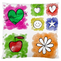 A Set Of Watercolour Icons Standard Flano Cushion Case (one Side)