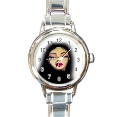 Girl Round Italian Charm Watch