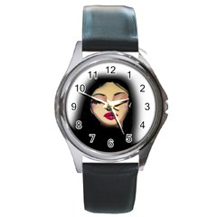 Girl Round Metal Watch