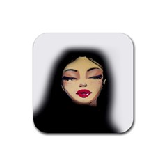 Girl Rubber Coaster (square)  by Valentinaart