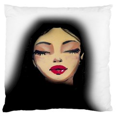 Girl Large Cushion Case (one Side) by Valentinaart