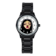 Girl Stainless Steel Round Watch